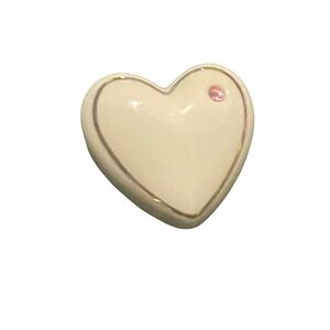Vintage Lenox porcelain Cream Heart-Shaped Pin whimsical love valentines